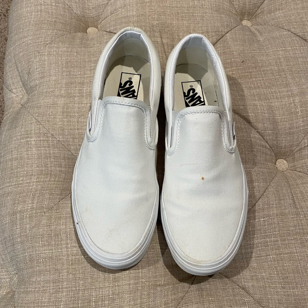 White Vans Slip Ons
